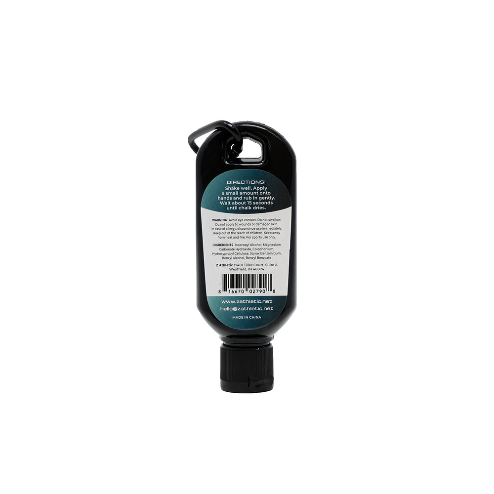 Z Athletic Liquid Chalk hand dry-down after use provides reliable grip for climbing and lifting.