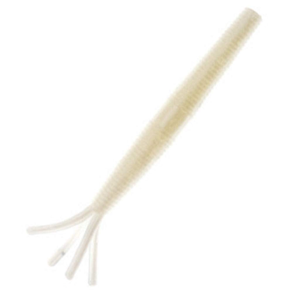 Z-Man 10X Tough ElaZtech Hula StickZ 4in Pearl for durable Ned Rig finesse and lifelike action.