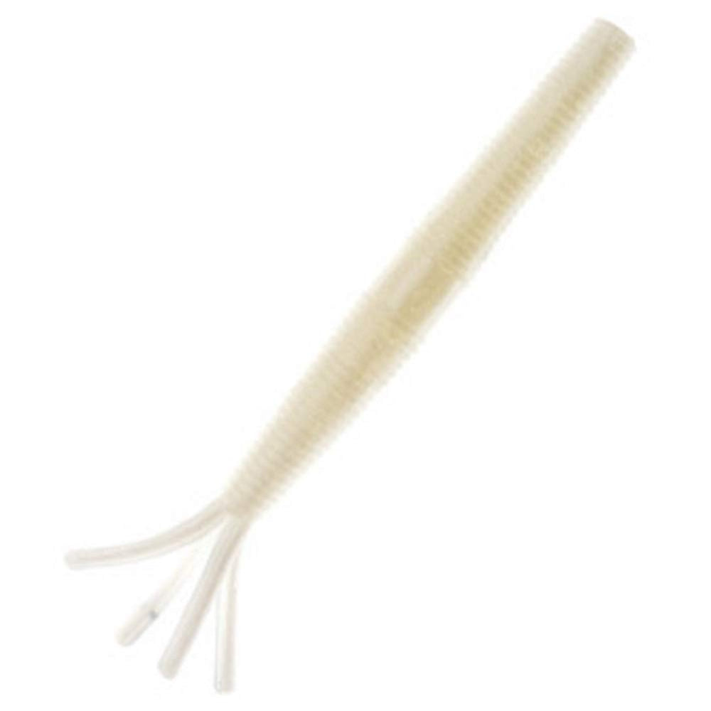 Z-Man 10X Tough ElaZtech Hula StickZ 4in Pearl for durable Ned Rig finesse and lifelike action.