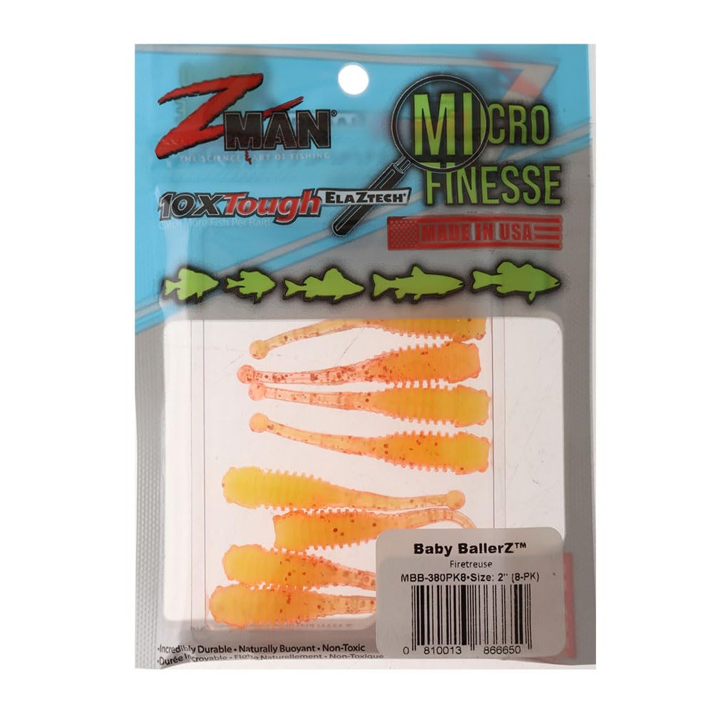 Z-Man Baby BallerZ ball-tail action illustrating tail shimmer during fall.