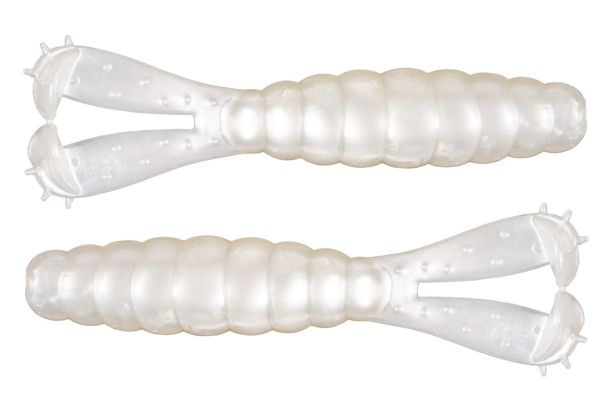Z-Man Baby Goat 3-inch pearl lure, six-pack, durable and versatile for freshwater fishing