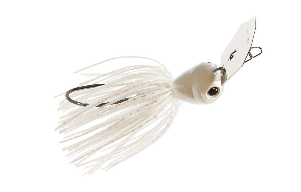 Z-Man CBJH125-01 ChatterBait Jack Hammer white lure, durable jig with blades for enticing strikes.