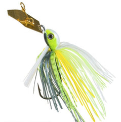 Z-MAN CBW-PZ38-04 stainless blade detail emphasizes flash and vibration during retrieves.