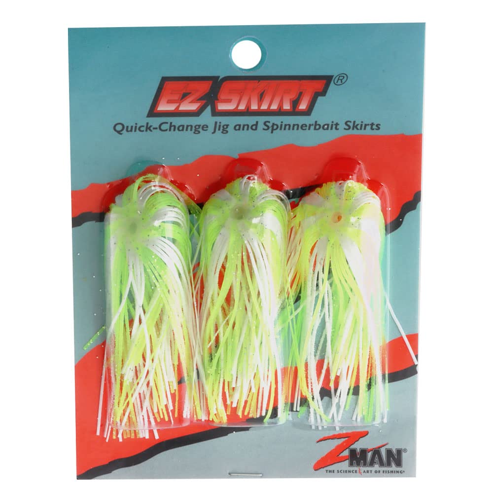 Z-Man Chatter Bait EZ skirt chartreuse-silver-white-silver enables quick skirt swaps