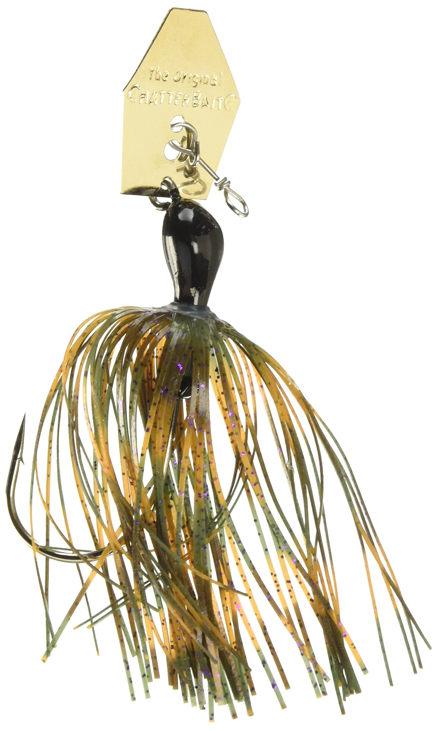 Z-Man ChatterBait half-ounce green pumpkin purple ready for versatile bass presentations.