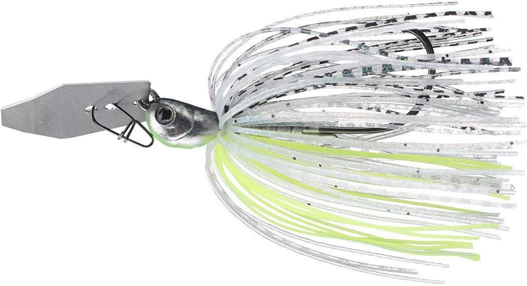 Z-Man Chatter Bait Jack Hammer shows fast vibration and easy cover deflection.