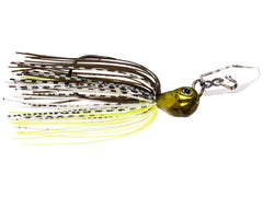 Z-Man ChatterBait JackHammer StealthBlade 0.5oz White Delight in action shows stealth blade dynamics.