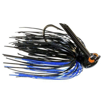 Z-Man CrossEyeZ Flipping Jig in black and blue, ideal for shallow-water cover