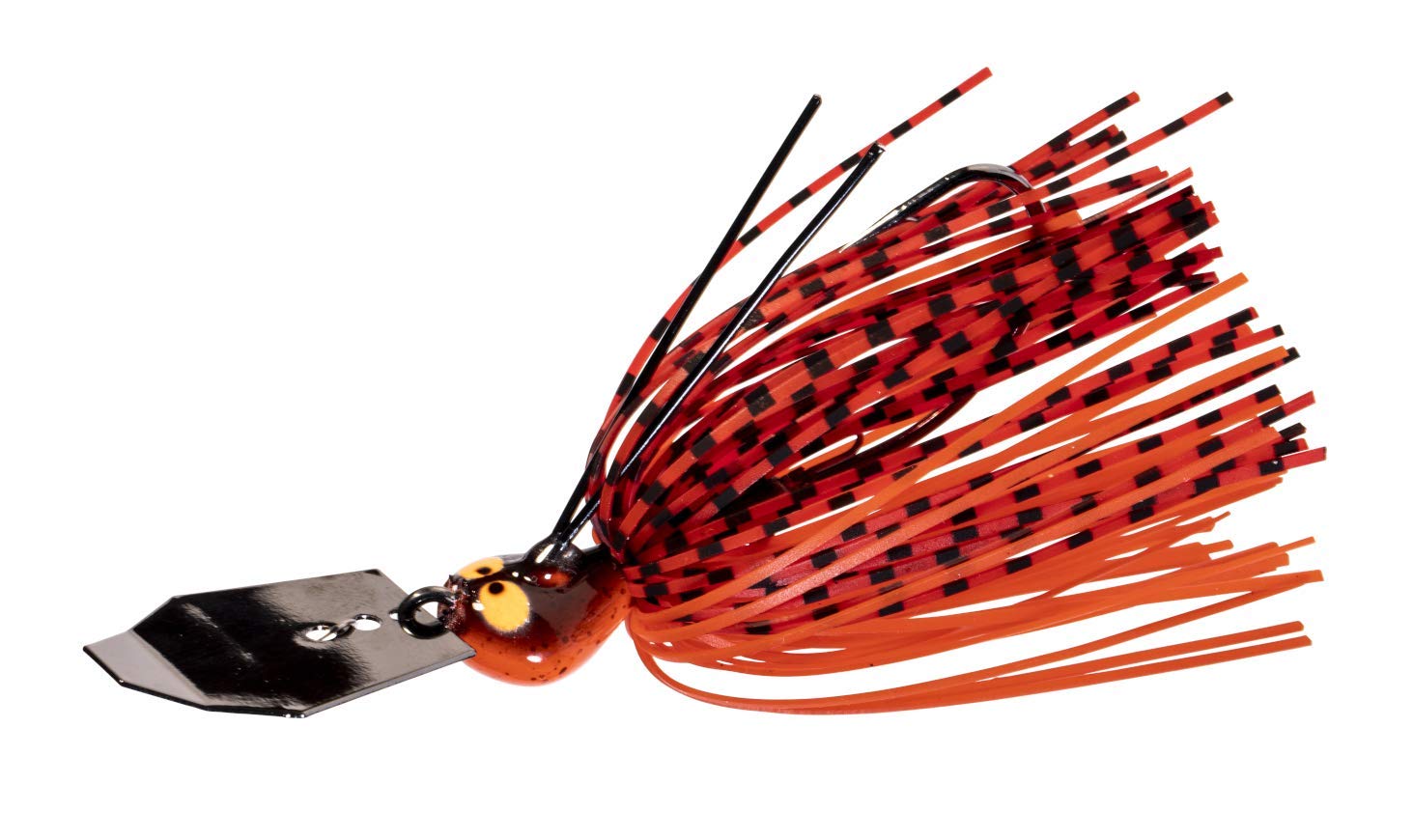 Z-Man CrossEyeZ ChatterBait 38oz Fire Craw boosts attraction and snag resistance during retrieves.