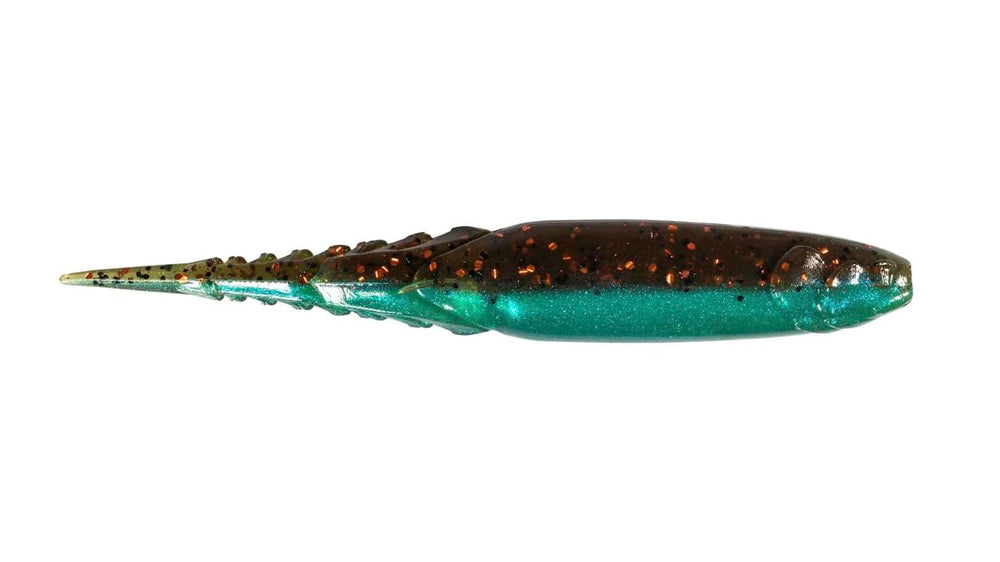 Z-Man CSP45-384PK5 ChatterSpike bluegill trailer enhances action with bass-sized blades.