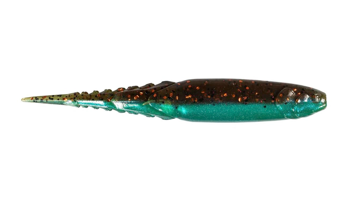 Z-Man CSP45-384PK5 ChatterSpike bluegill trailer enhances action with bass-sized blades.