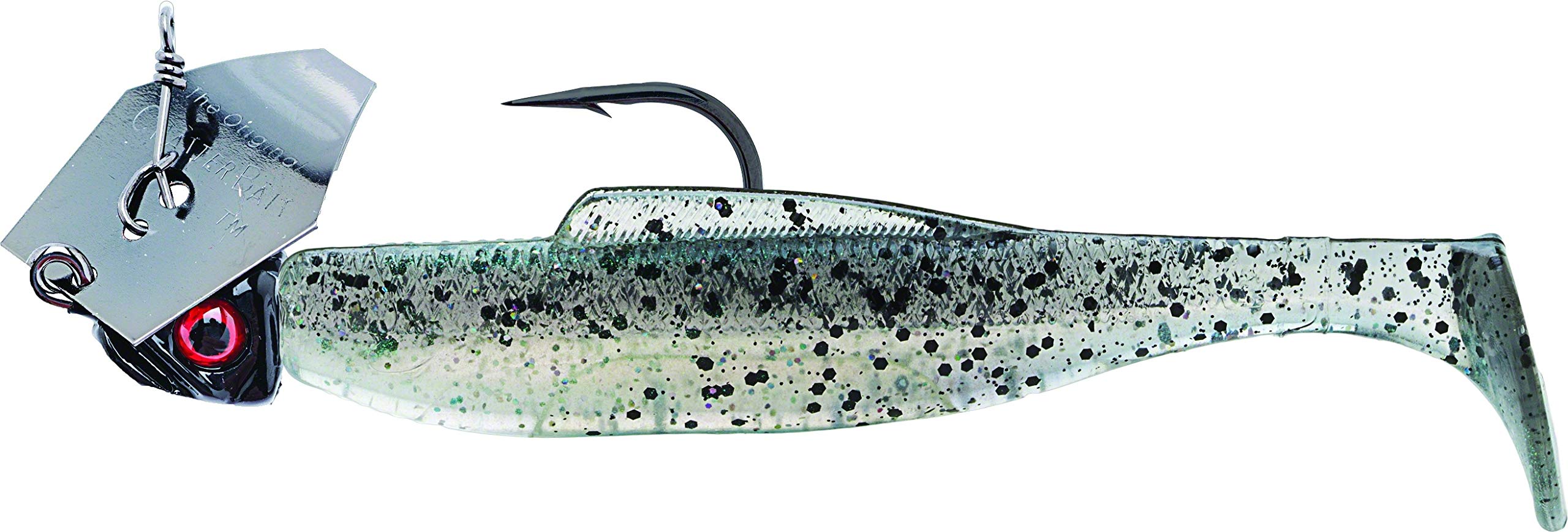 Z-MAN Diezel Chatterbait 1/4-ounce Bad Shad Black, ideal for inshore jigging and bladed jig action.
