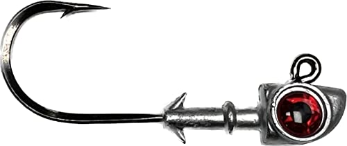Z-Man Diezel Eye Jighead close-up showing oversized 3D eyes and sharp needlepoint hook