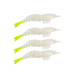 Z-Man Ez Shrimp Z unrigged lure with glow-chartreuse tail for versatile fishing applications