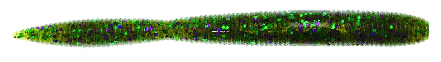 Z-Man FattyZ Worm Watermelon Candy front view showcases lifelike action ideal for power-finesse bass fishing