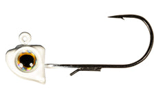 Z-Man Finesse EyeZ jighead with oversized 3D eyes for a prominent strike target and secure ElaZtech bait rigging