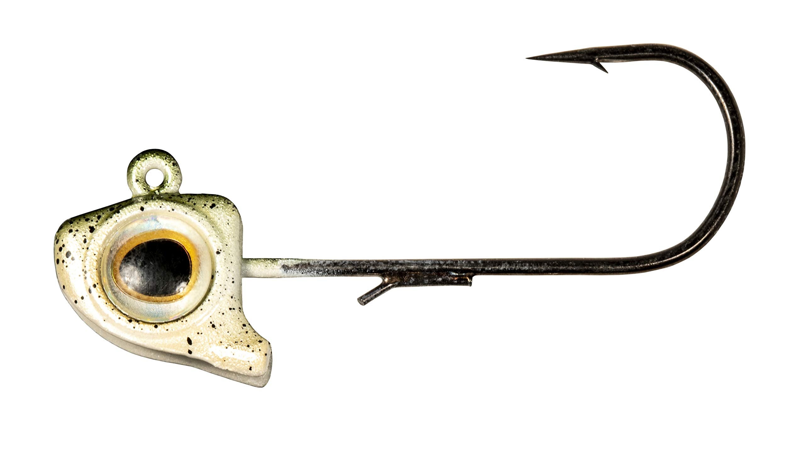 Z-MAN Finesse EyeZ jighead in greenback offers balance for finesse swimbaits and soft jerkbaits.