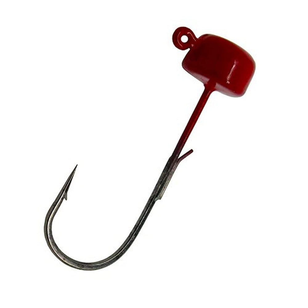 Z-Man Finesse ShroomZ jighead in red with a secure bait keeper for Ned rig setups
