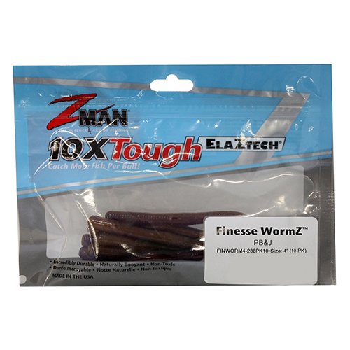 Z-Man Finesse Worm 7-inch tail, buoyant ElaZtech action for shaky head setups.