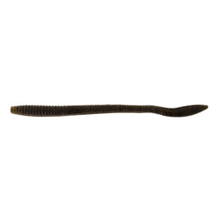 Z-Man Finesse WormZ 7-inch green pumpkin bottom view emphasizes bulbous tail for Shaky HeadZ.