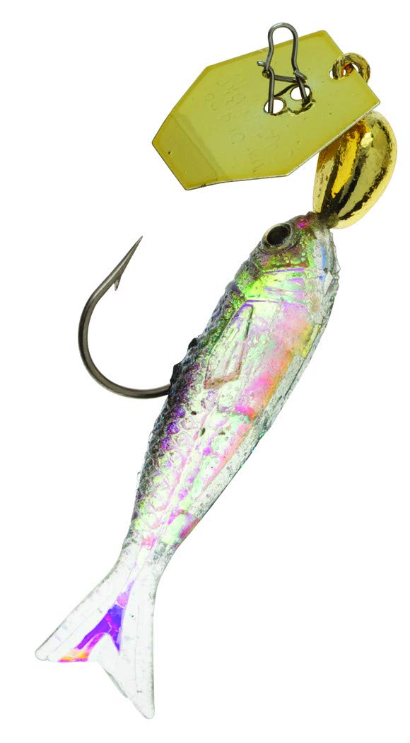 Z-MAN Flashback Mini ChatterBait Gold/Black with holographic flash attracts panfish, trout, bass