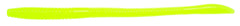 Z-MAN Floating Worm 7-inch hot chartreuse rises on the surface, ideal for topwater bass presentations