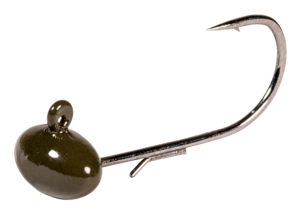 Z-MAN Football Nedz jighead on rocky bottom gripping a finesse bait
