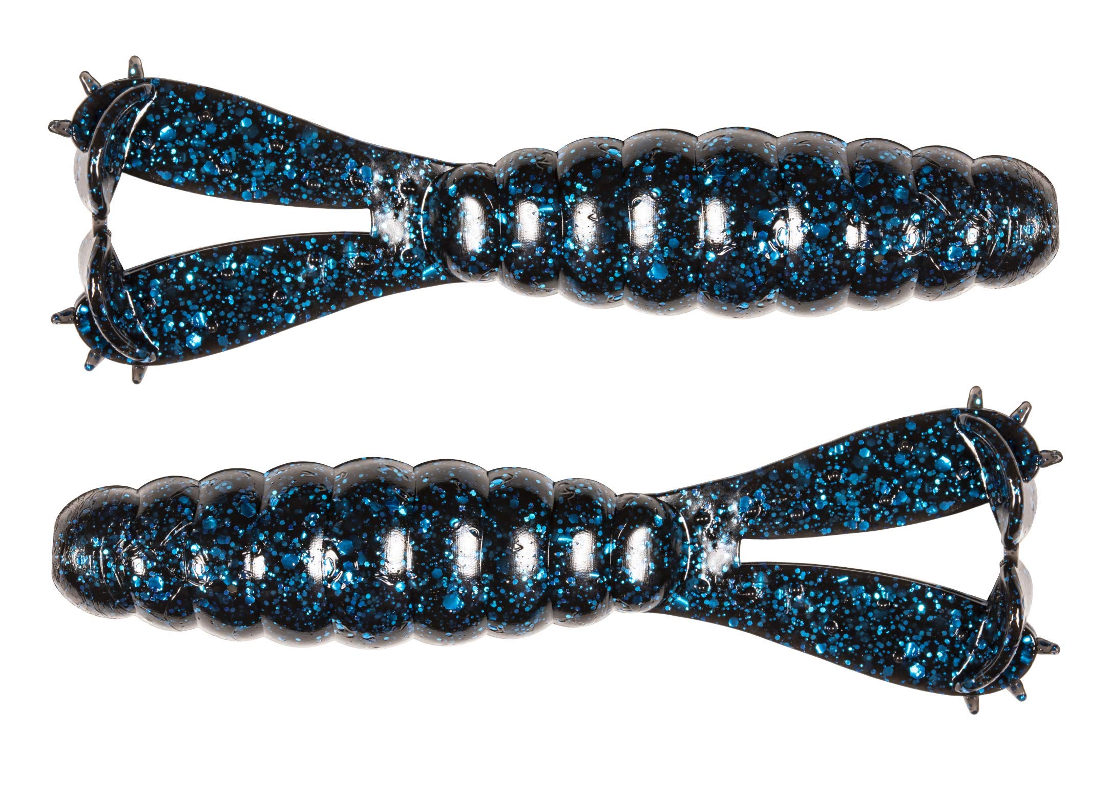 Z-Man Goat 3.75 inch lure in black and blue for versatile freshwater fishing.