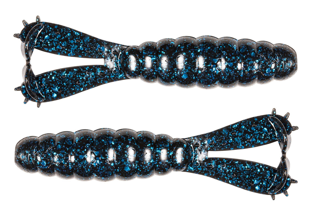 Z-Man Goat 3.75 inch lure in black and blue for versatile freshwater fishing.