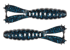 Z-Man Goat 3.75 inch lure in black and blue for versatile freshwater fishing.