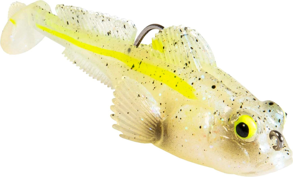 Z-Man Gobius 3in Sexy Shimmer Blue swimbait with lifelike goby details for natural movement.