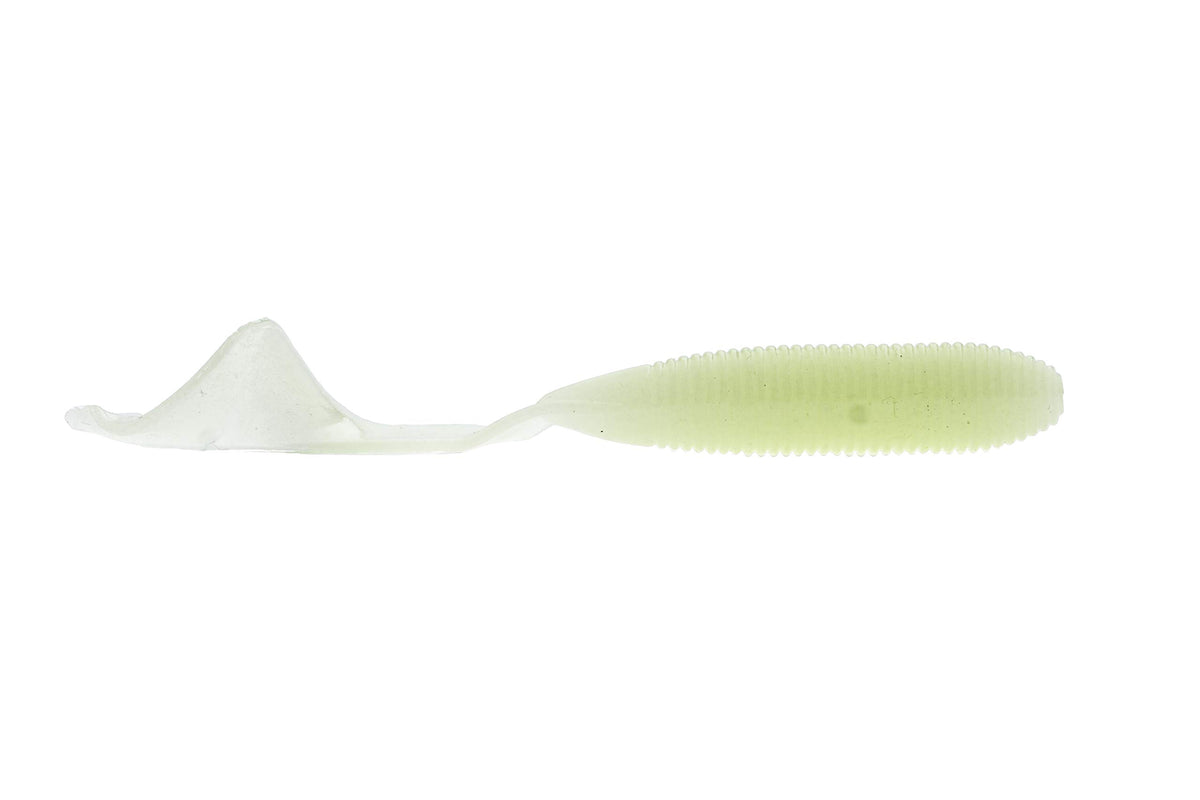 Z-MAN Grub 3-inch Glow lure shows lifelike action for jig trailers in glow color