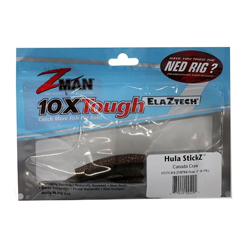 Z-MAN Hula Stick 4in Canada Craw six-bait pack image