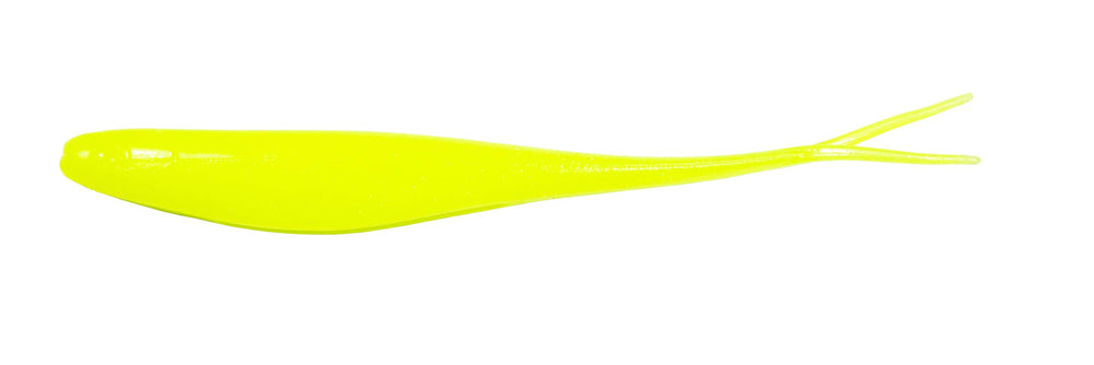 Z-Man Jerk ShadZ 4-inch chartreuse bait with salt-impregnated scent for versatile use