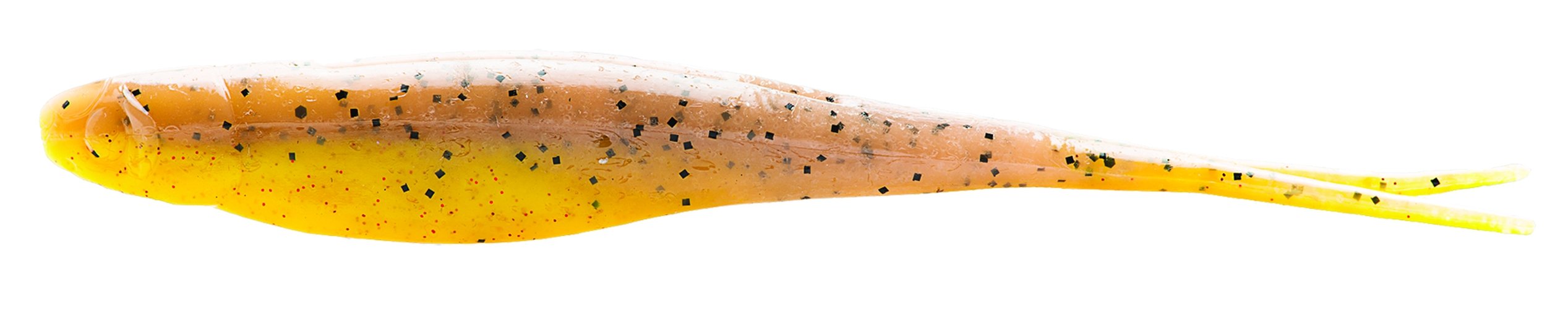 Z-MAN Jerk Shadz scented swimbait, bruised banana color, ideal for redfish and seatrout.