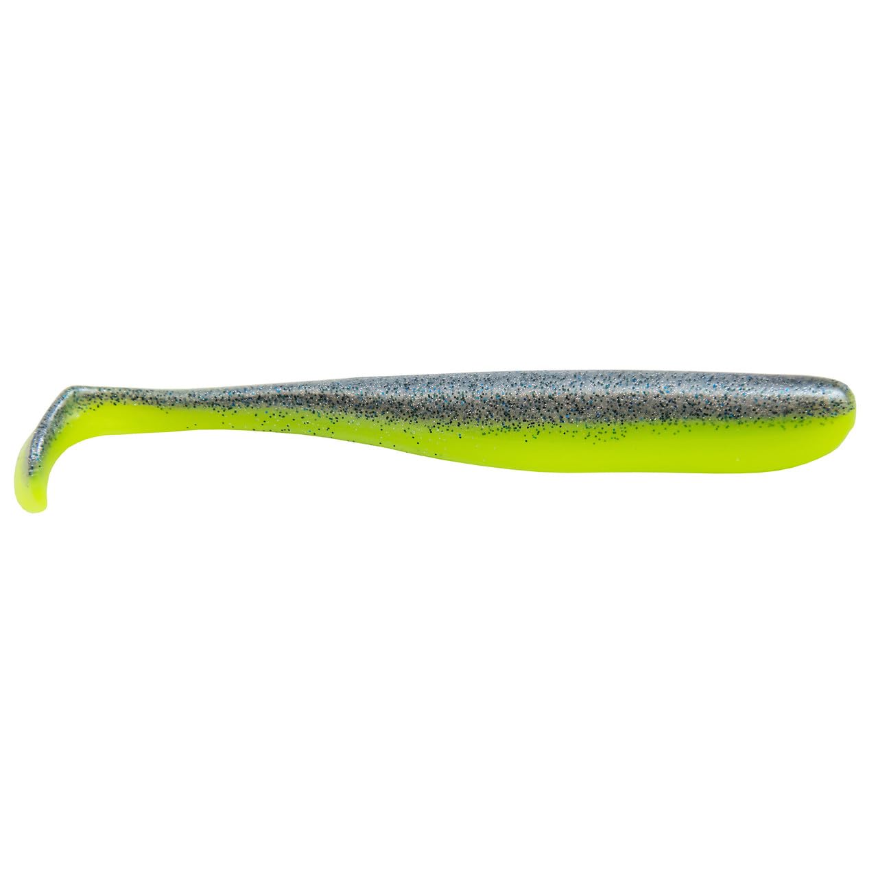 Z-MAN Mag Swim 8-inch Purple Demon side view shows side-to-side wiggle for realistic swimming.