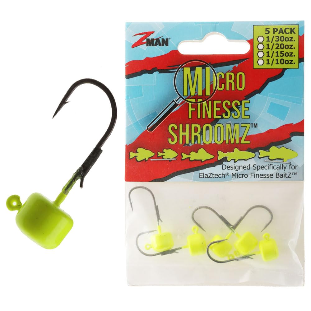 Z-Man MFH130 mushroom head jighead chartreuse ready for secure bait rigging and crappie fishing