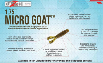 Z-Man micro Goat 8-pack showcased with ElaZtech durability for long-lasting use.