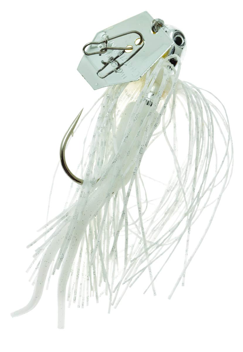 Z-Man Micro Chatterbait White 1/8 oz showcasing compact blade action for ultralight setups