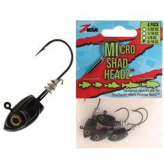 Z-Man Micro Shad HeadZ 3/16 oz jighead close-up head detail boosts lifelike silhouette for panfish.