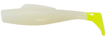 Z-Man MinnowZ 3-inch paddle-tail swimbait with glow chartreuse tail for versatile freshwater and inshore fishing.