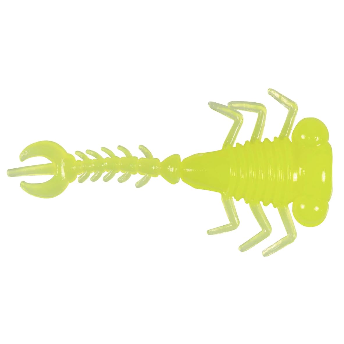 Z-Man MLA-83PK8 Larvaz 1.75 inch hot chartreuse close-up with oversized eyes