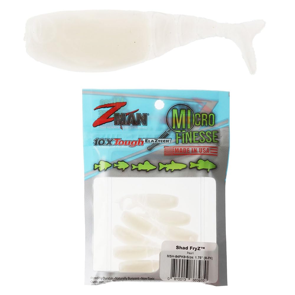 Z-Man Shad Fryz 1.75in pearl profile mimicking small shad forage.