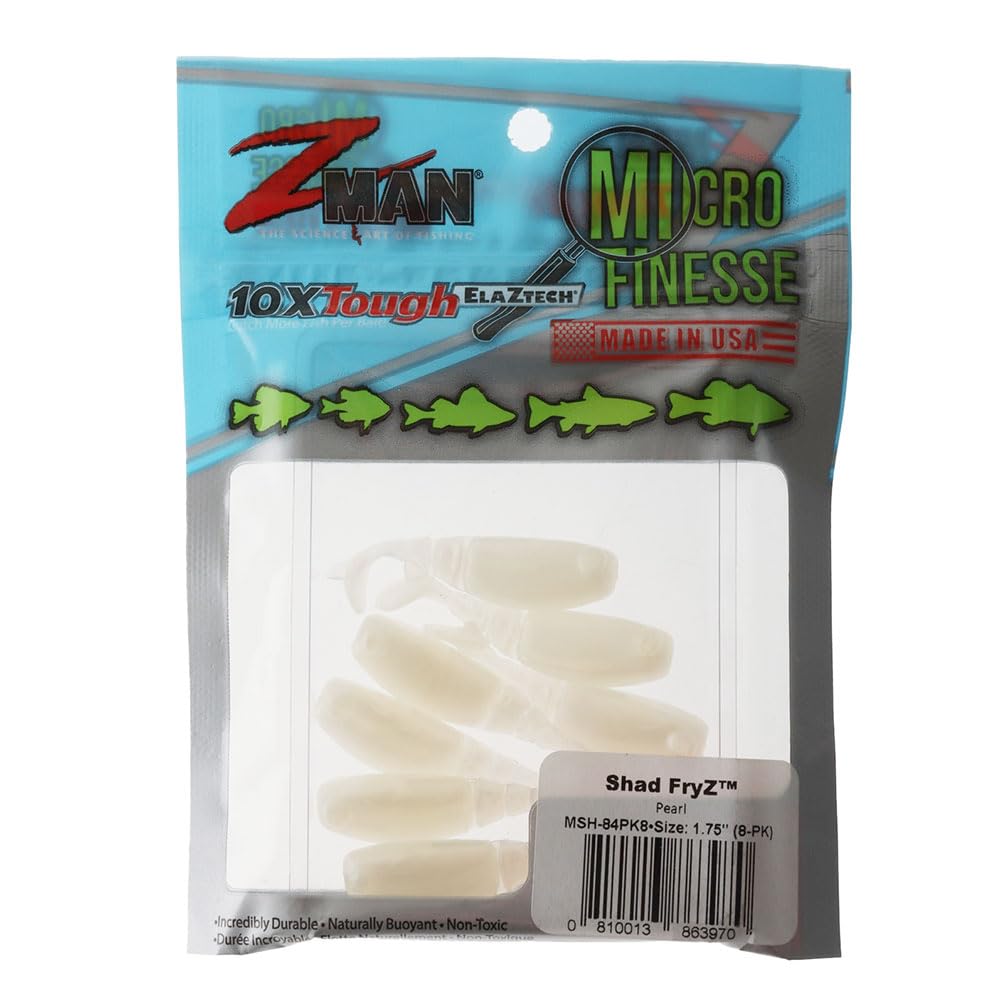 Z-Man Shad Fryz pearl tail swim action showing soft ElaZtech motion.
