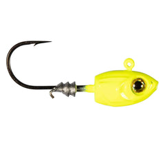 Z-Man MSH18-03PK4 micro shad head chartreuse close-up showing detailed lure head for panfish
