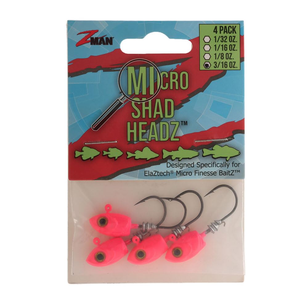 Z-Man MSH316-01PK4 minnow-shaped jighead close-up highlighting lifelike 3D eyes