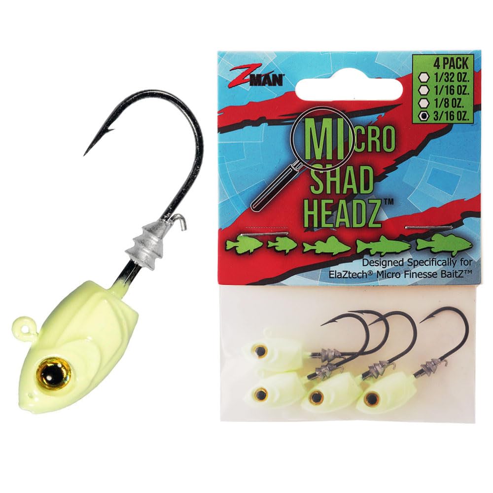Z-MAN HeadZ jighead glow finish for crappie finesse fishing