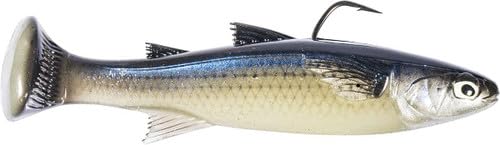 Z-Man Mulletron LT glow mullet swimbait boosts visibility for late-day strikes.