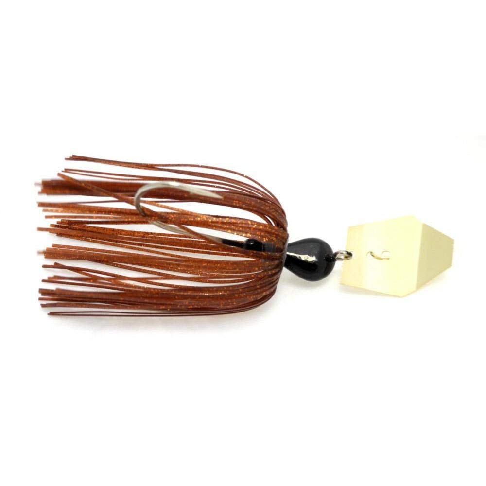 Z-Man Original ChatterBait half-ounce brown-black with hex blade for maximum flash and vibration