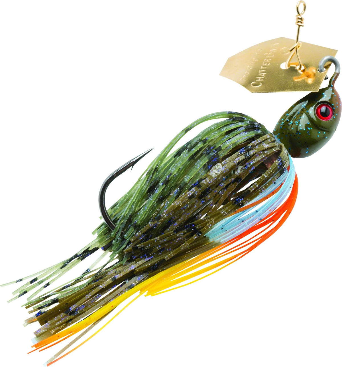 Z-Man Project Z ChatterBait blade close-up showing vibration for bass attraction
